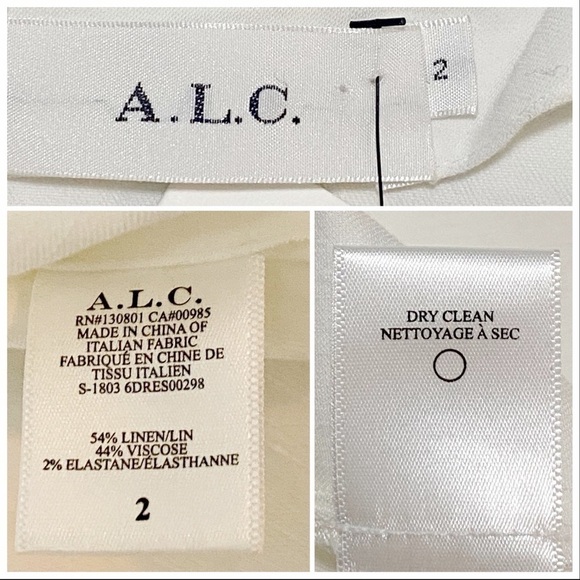 NWT‎ A.L.C. Mirren Twist-Front White Linen Mini Dress - Picture 11 of 14